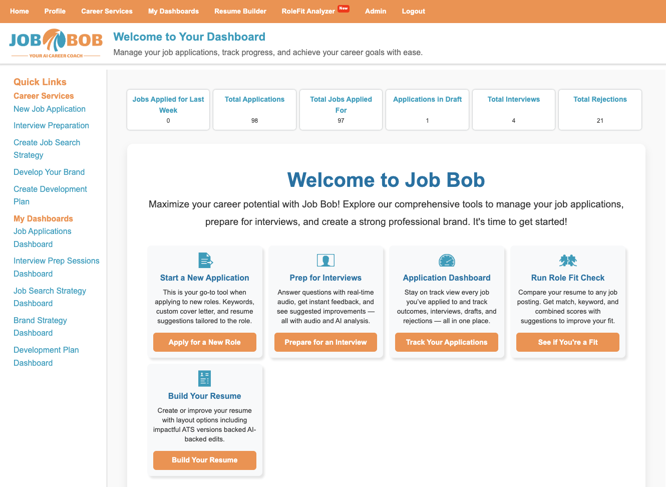 Job-Bob interface thumbnail
